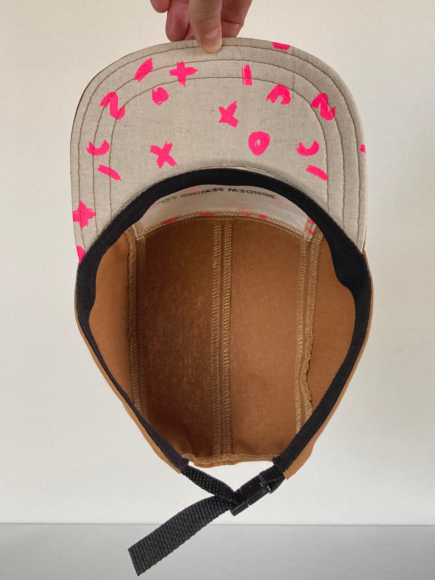 Hand Printed Camp Hat - Neon Pink Spark