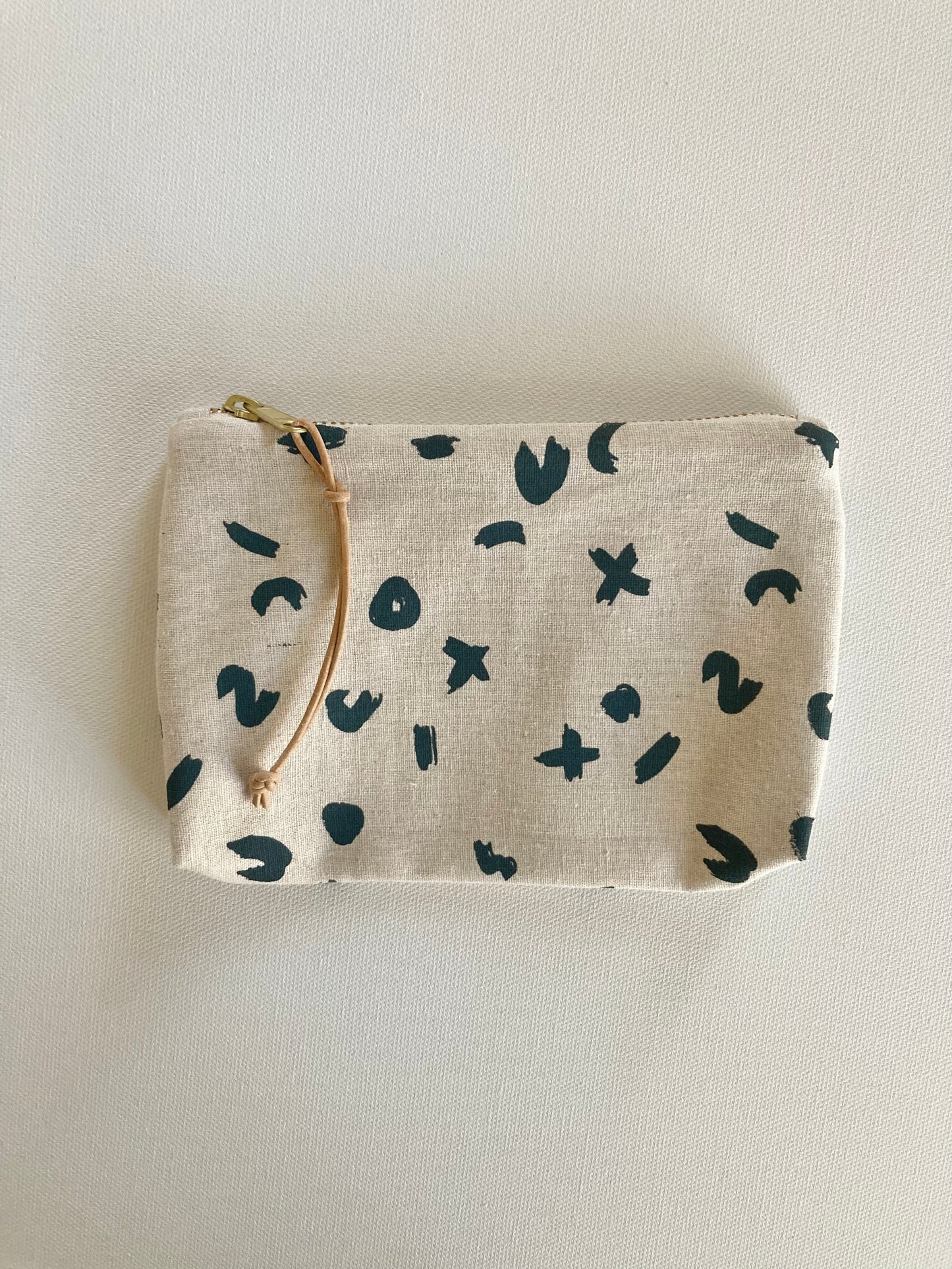Hand Printed Zip Pouch - 7 inch
