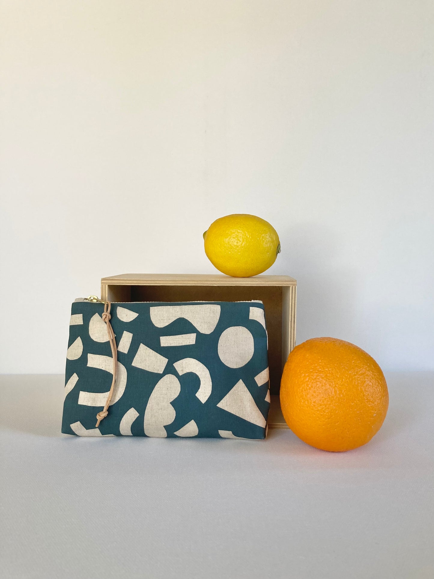 Hand Printed Zip Pouch - 7 inch