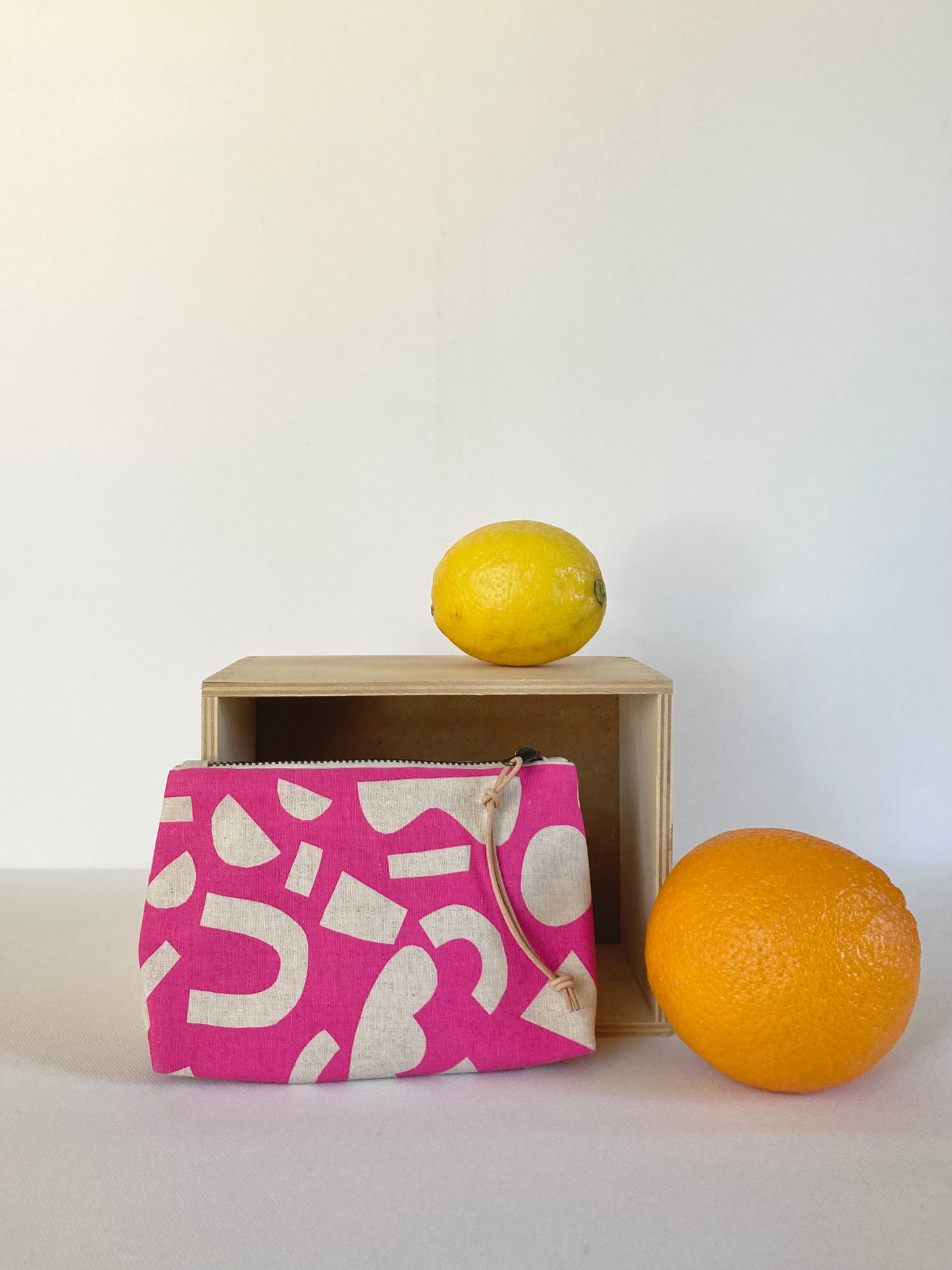 Hand Printed Zip Pouch - 6 inch