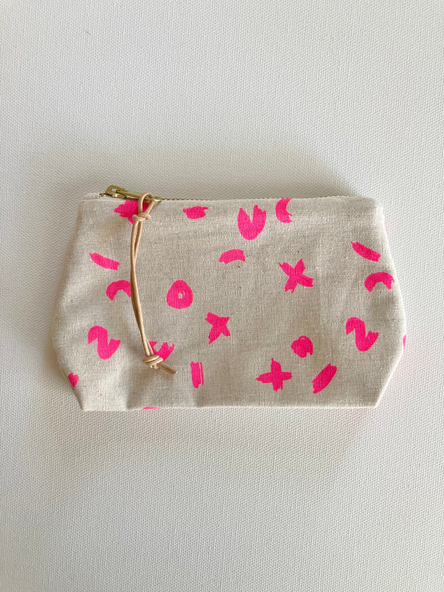 Hand Printed Zip Pouch - 6 inch