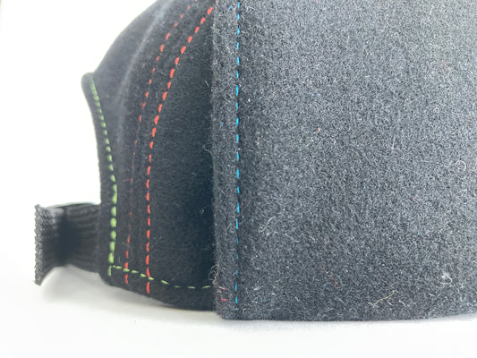 Wool Flap Cap - Black/Neon