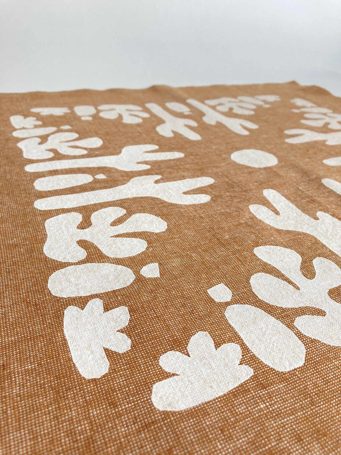 Hand Printed Bandana - Pecan Blob Cacti