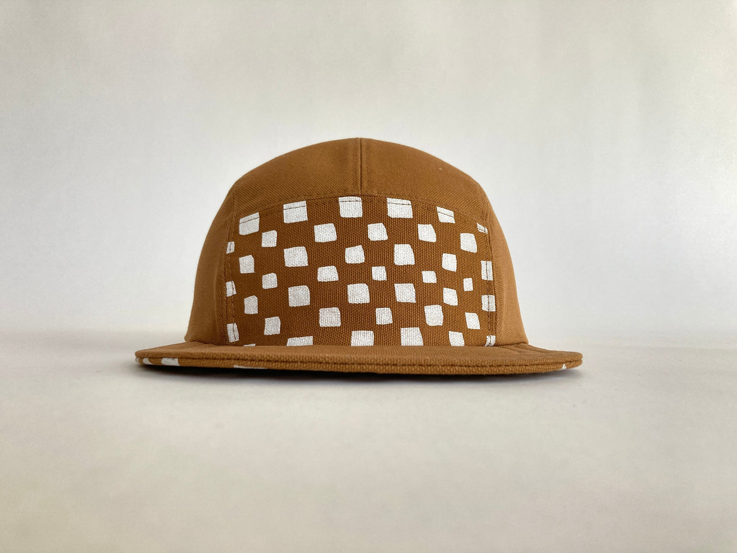 Hand Printed Camp Hat - Nutmeg Checkerboard