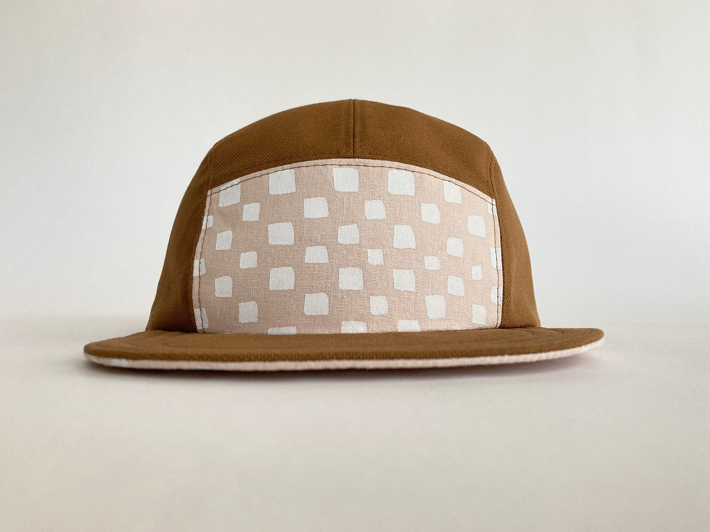 Hand Printed Camp Hat - Blush Checkerboard